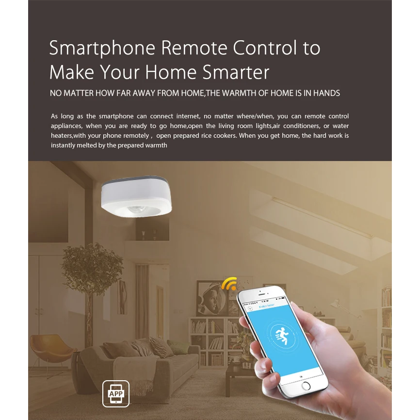 Trådløse Smart Wifi Motion Sensor Detector Smart liv app control kompatibel med alexa Home Security System