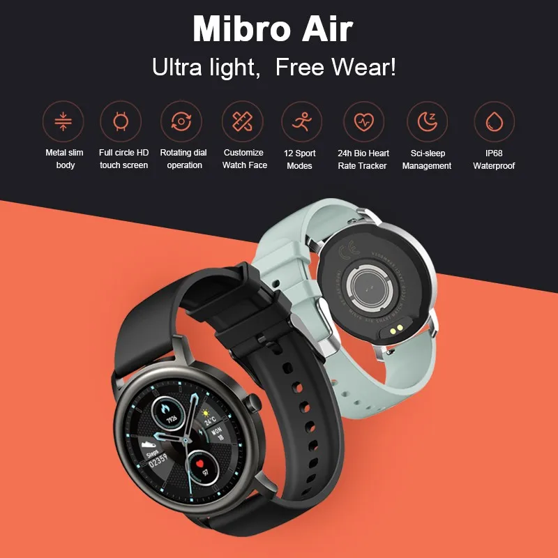 Mibro Aircondition og Smart Ur Android IOS Trænings-og Se IP68 Vandtæt Bluetooth-5.0 Sove Overvåge puls Tracker SmartWatch