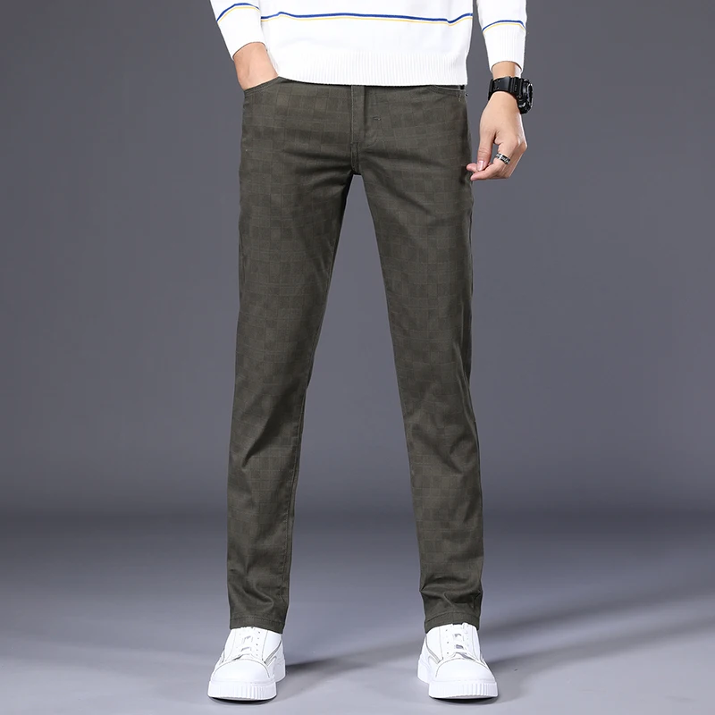 Plaid jeans til mænd er Stright Denim Bukser til Mænd Løs Ankel-Længde Jeans Mandlig Plaid Casual Streetweat koreansk Tøj Jeans