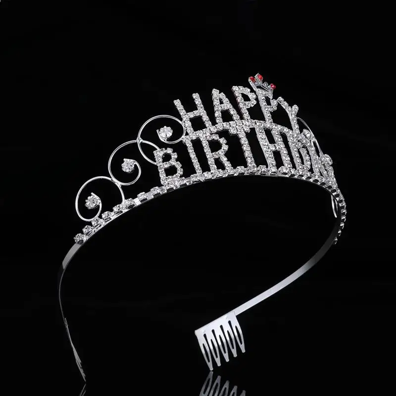 18 År Gammel Rhinestone Tiaras Pandebånd til Fødselsdag Crown Kage Prom Party 25 40 50 60 Bridal Wedding Hair Smykker