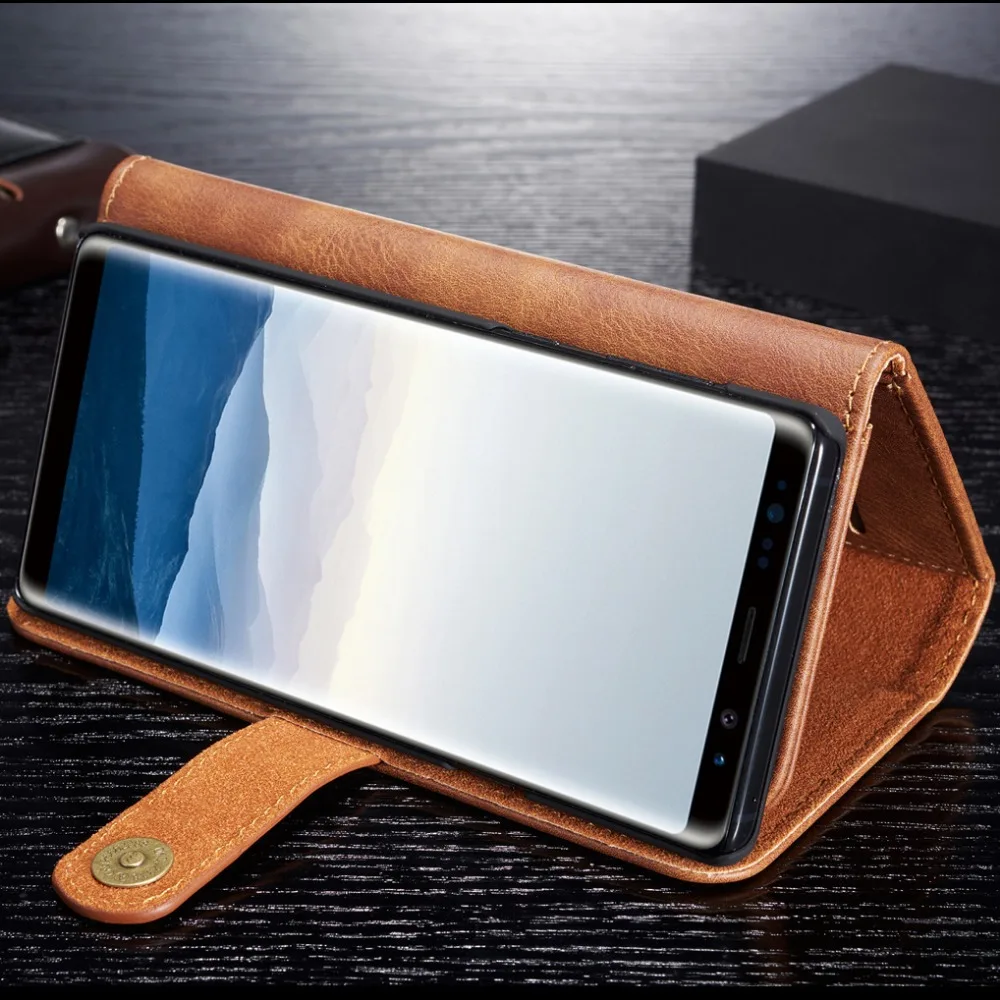 Retro Læder Flip Cover til Samsung Galaxy S8 S9 S10 Plus Note 8 9 Tri-fold Tegnebog, Pung, Telefon Taske Magnetiske Tilbage Shell