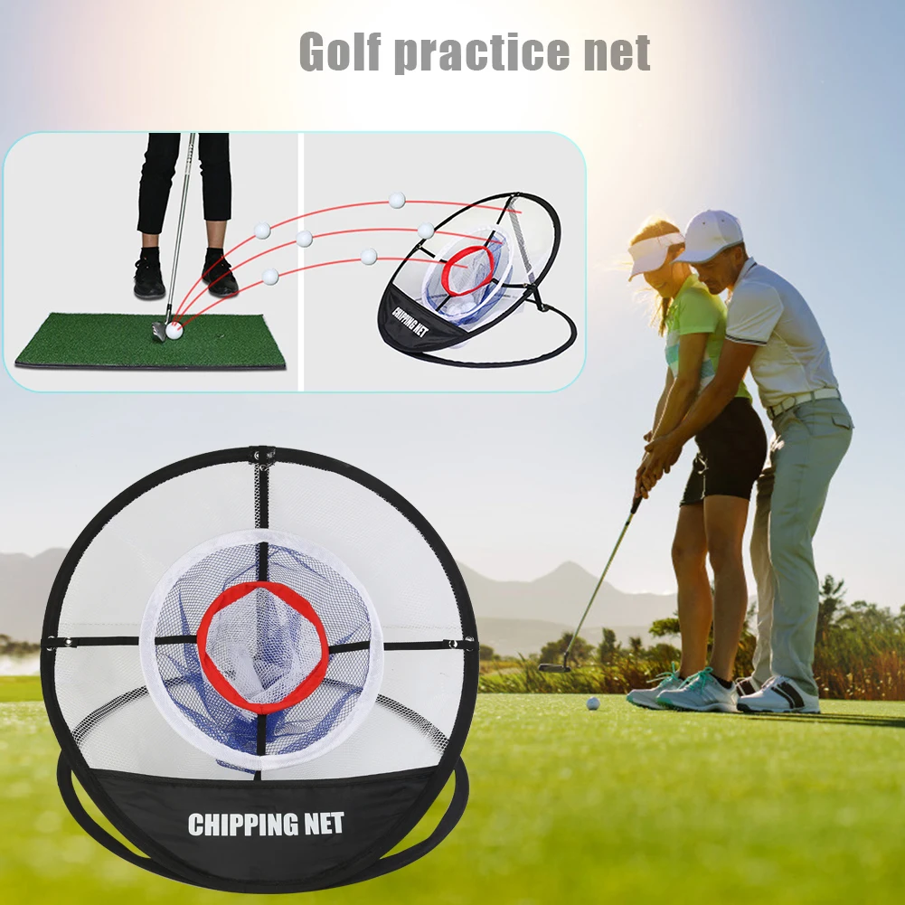 Foldbar Golf Practice Net 3 Lag Skår Rammer Pitching Uddannelse Bure med Opbevaring af Poser, Indendørs Udendørs Haven