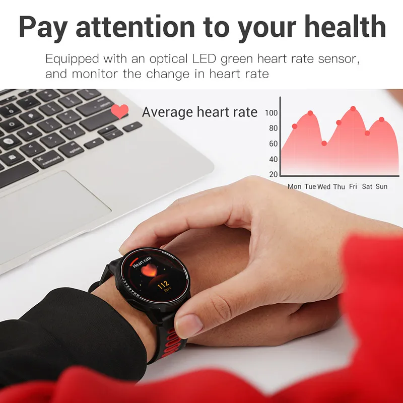 Fuld Touch Smart Ur Mænd Smartwatch Electronics Smart Ur Til Android, IOS Fitness Tracker Vandtæt Bluetooth Smart-ur
