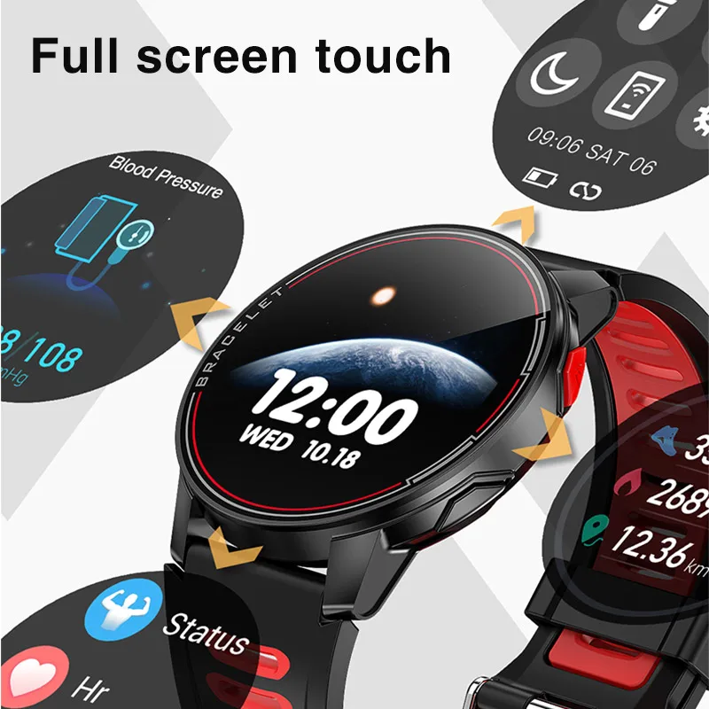 Fuld Touch Smart Ur Mænd Smartwatch Electronics Smart Ur Til Android, IOS Fitness Tracker Vandtæt Bluetooth Smart-ur