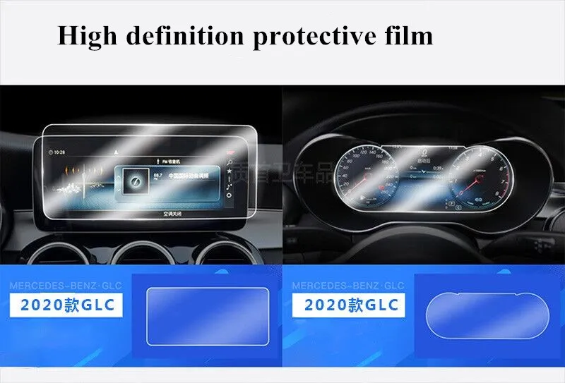 For Mercedes-Benz GLC X253 C253-2020 Bil Navigation GPS Skærm Beskyttende Glas Hærdet Dashboard Film Mærkat