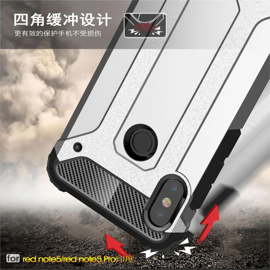 For Coque Xiaomi Remdi Note 5 Tilfælde Tunge Rustning Hårdt Gummi Cover Silikone Telefon Tilfældet for Xiaomi Redmi Note 5 Pro 4g 64g HATOLY