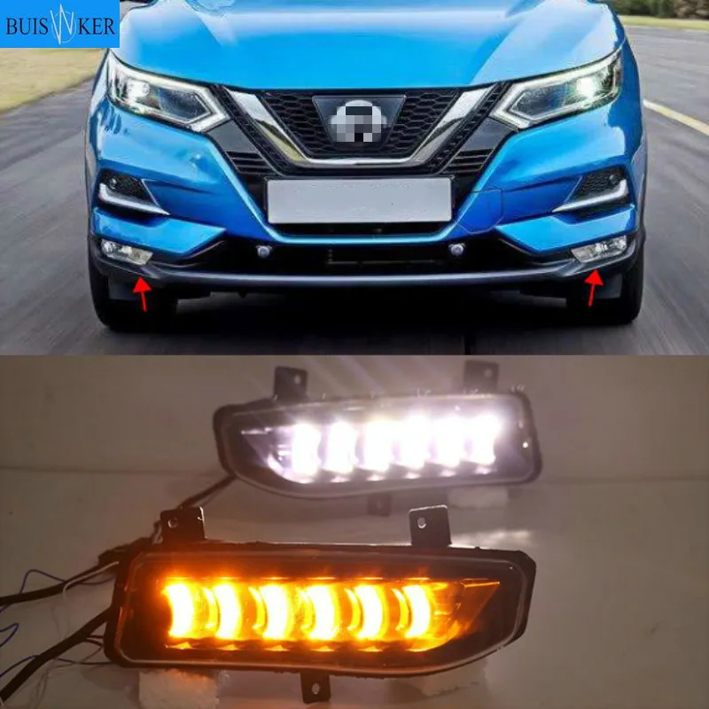 2STK LED Kørelys For Nissan Qashqai 2019 2020 Dynamisk bliver Gule Signal Bilen 12V LED-KØRELYS tågelys