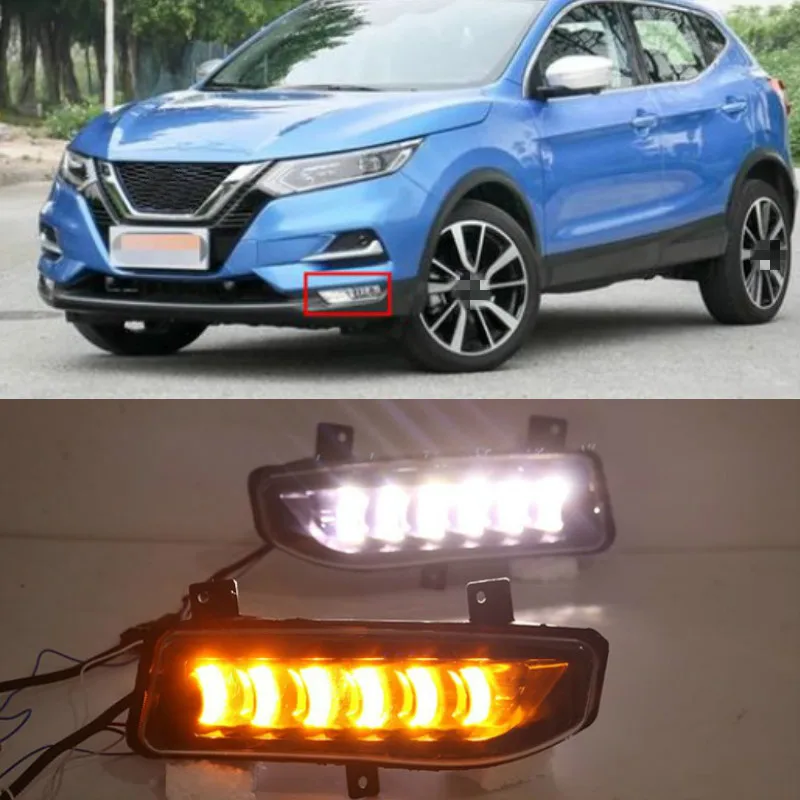 2STK LED Kørelys For Nissan Qashqai 2019 2020 Dynamisk bliver Gule Signal Bilen 12V LED-KØRELYS tågelys