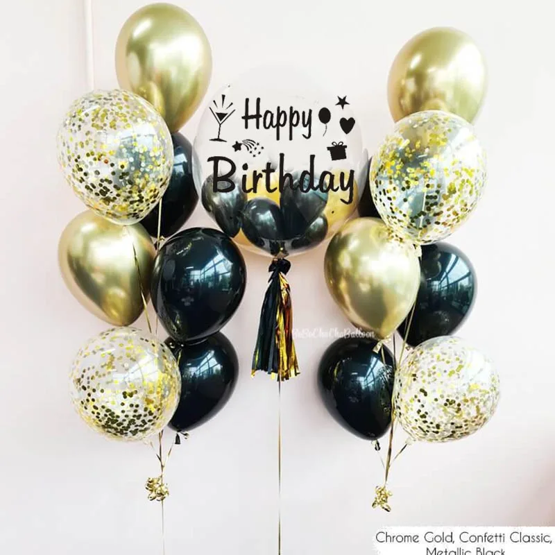 Rose Guld Konfetti Latex Ballon Sæt Tillykke Med Fødselsdagen Helium-Balloner Buket Dreng Pige Baby Shower, Bridal Shower Fest Forsyninger