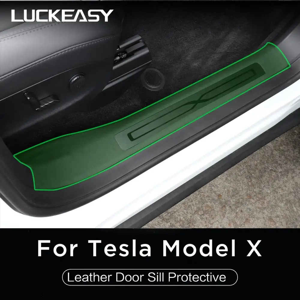 LUCKEASY for Tesla Model X 2017-2021 skjule Forreste og bageste dør Anti Kick Pad Beskyttelse Side Edge Protector Film Klistermærker