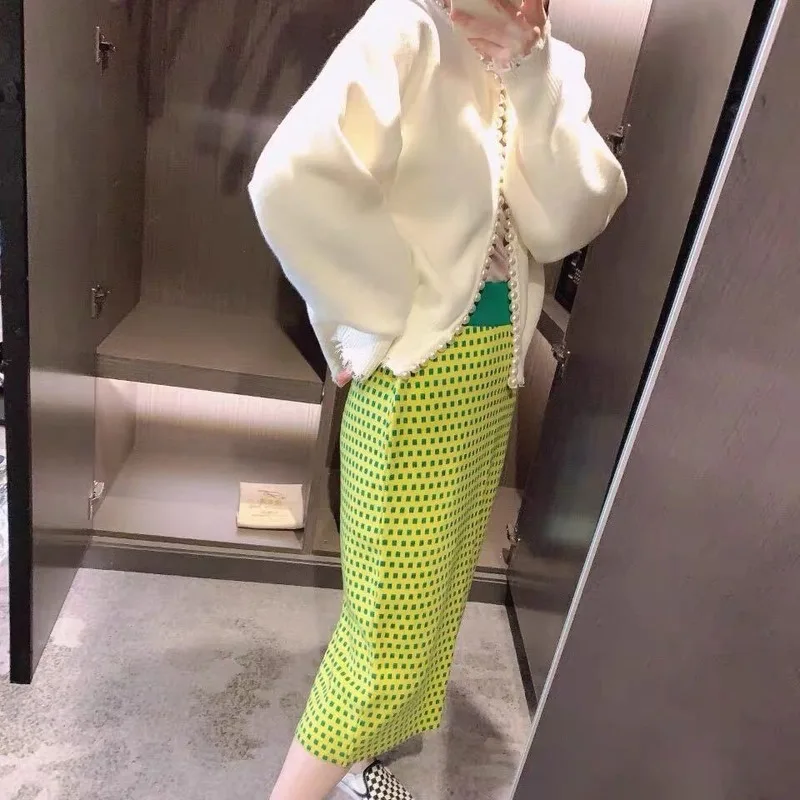 Foråret Sweater Cardigan Kvinder Elegante Designer Kintted Cardigan Kvindelige Kontor Dame Japansk Koreansk Stil Sweater Frakke Kvinder 2021