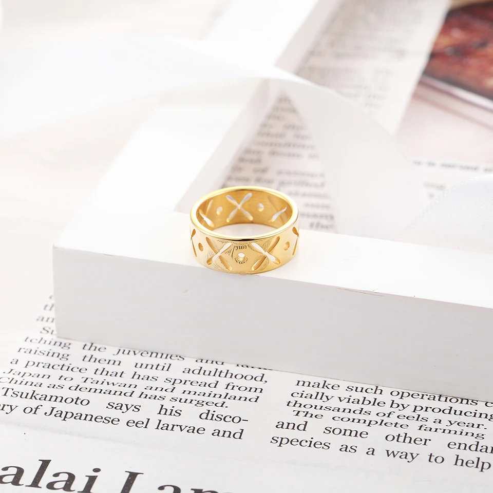 BORASI Punk Ring X Shape Ring Guld-Farve Rustfrit Stål Bryllup forlovelsesringe Til Kvinde Valentine ' s Gave, Mode Smykker