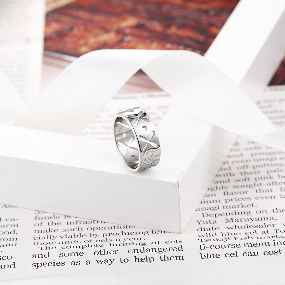 BORASI Punk Ring X Shape Ring Guld-Farve Rustfrit Stål Bryllup forlovelsesringe Til Kvinde Valentine ' s Gave, Mode Smykker