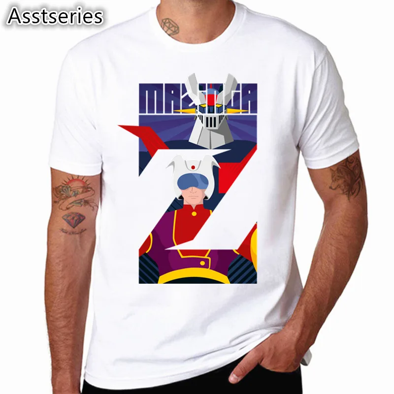 Asian Størrelse Mazinger Z T Shirts Mænd Animationsfilm, Gammel, Klassisk Manga Robot Film T-Shirt Sort Basic Tee Shirt Til Mænd HCP4489
