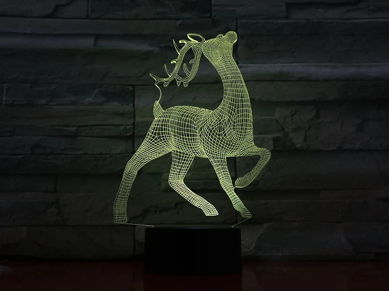 3D LED Nat Lys Hjorte med 7 Farver Lys til Hjemmet Udsmykning Lampe Fantastiske Visualisering Optisk Illusion Awesome GX1277