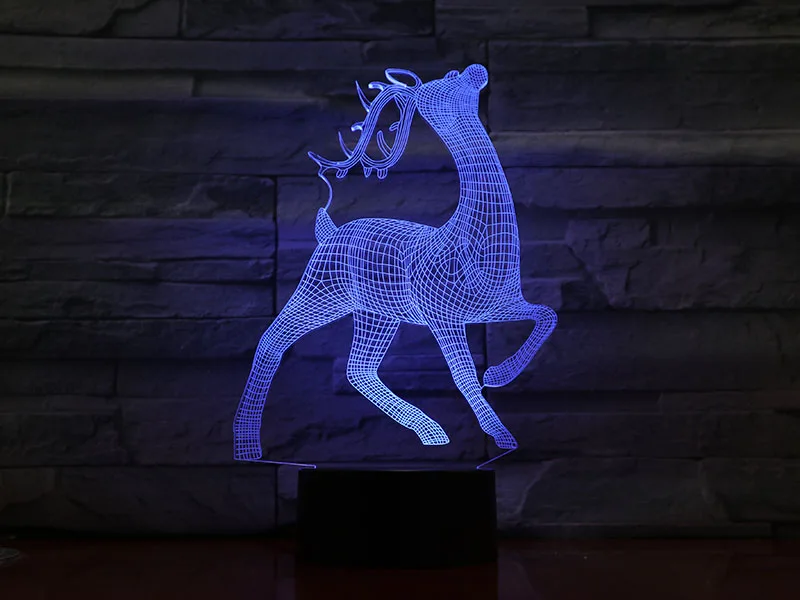 3D LED Nat Lys Hjorte med 7 Farver Lys til Hjemmet Udsmykning Lampe Fantastiske Visualisering Optisk Illusion Awesome GX1277