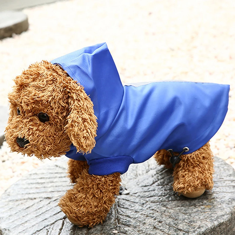 Kæledyr Hund Hætteklædte Regnjakke Nye Reflekterende Vandtæt Regnfrakker Ensfarvet Snor Regnjakke For Små Hunde Hunden Forsyninger