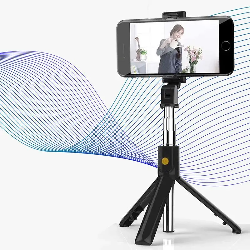 Selfie Stick 3-i-1 Wireless Bluetooth Fjernbetjening Monopod Stativ Universal Drikkevand for Telefonen, Se Film Telefonen Stabilisator