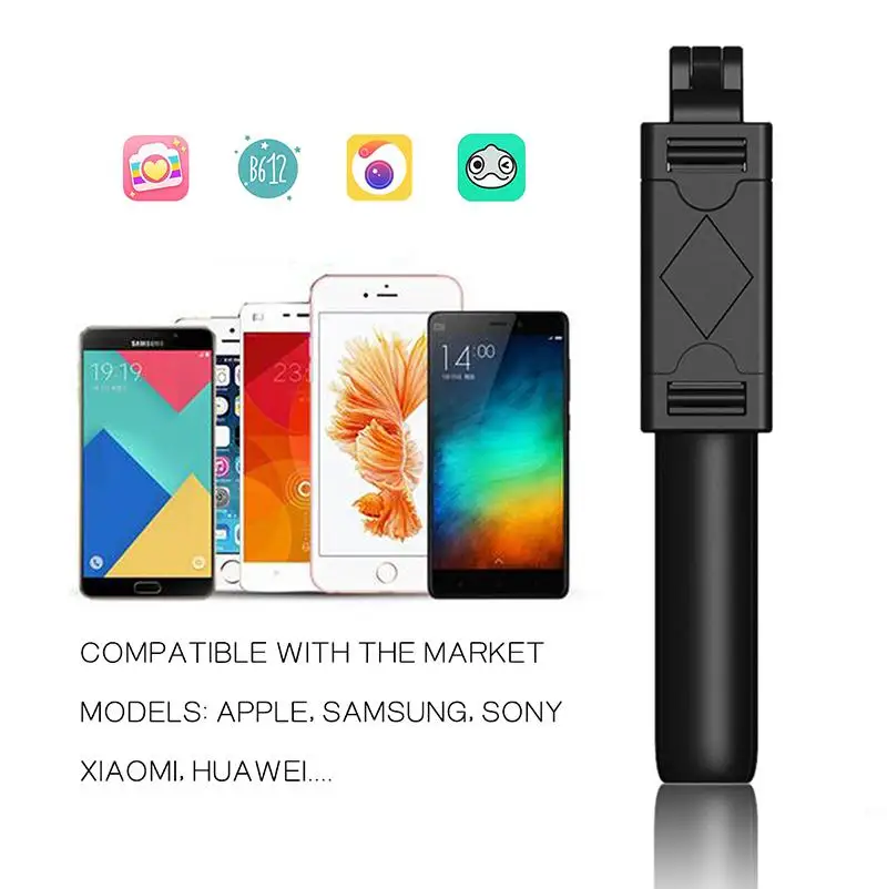 Selfie Stick 3-i-1 Wireless Bluetooth Fjernbetjening Monopod Stativ Universal Drikkevand for Telefonen, Se Film Telefonen Stabilisator