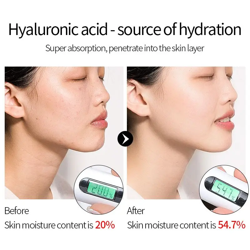 LAIKOU 30 ml Hyaluronsyre Essensen Facial Serum Anti Rynke Kridtning C-Vitamin Face Serum Pleje Huden Hyaluronsyre Ren
