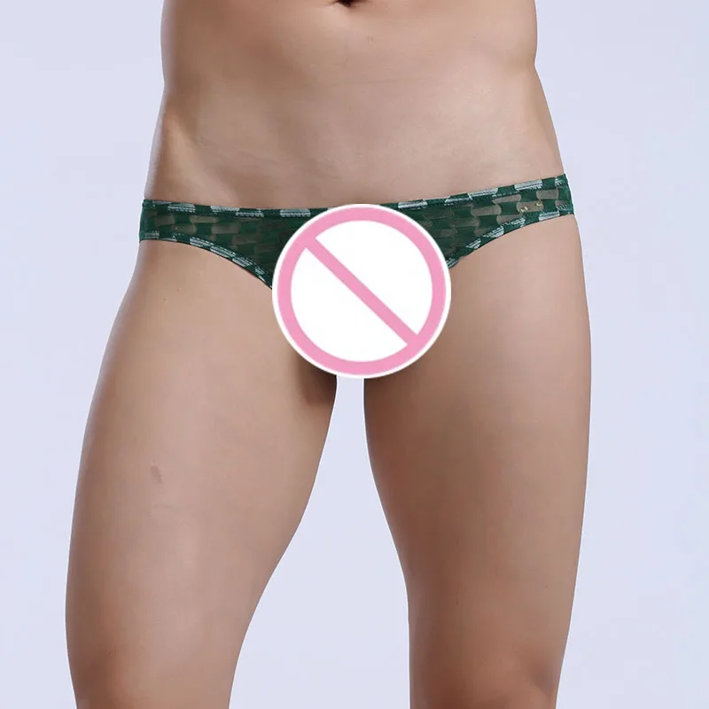 Sexede Mænd Underwear Trusser Åndbar Mesh med Lav talje Mandlige Trusser Mand Gennemsigtigt Undertøj Cuecas U Konveks Pose Bikini Trusse