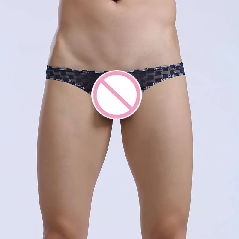 Sexede Mænd Underwear Trusser Åndbar Mesh med Lav talje Mandlige Trusser Mand Gennemsigtigt Undertøj Cuecas U Konveks Pose Bikini Trusse