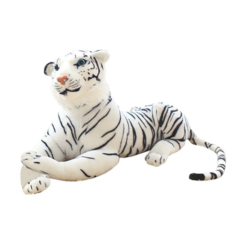 Vinteren Kreative Emulational Hvide Tiger Bløde Dukke Fyldt med PP Bomuld Sne Kroppen Blød Pude Toy Hjem Dekoration Skov Dyr