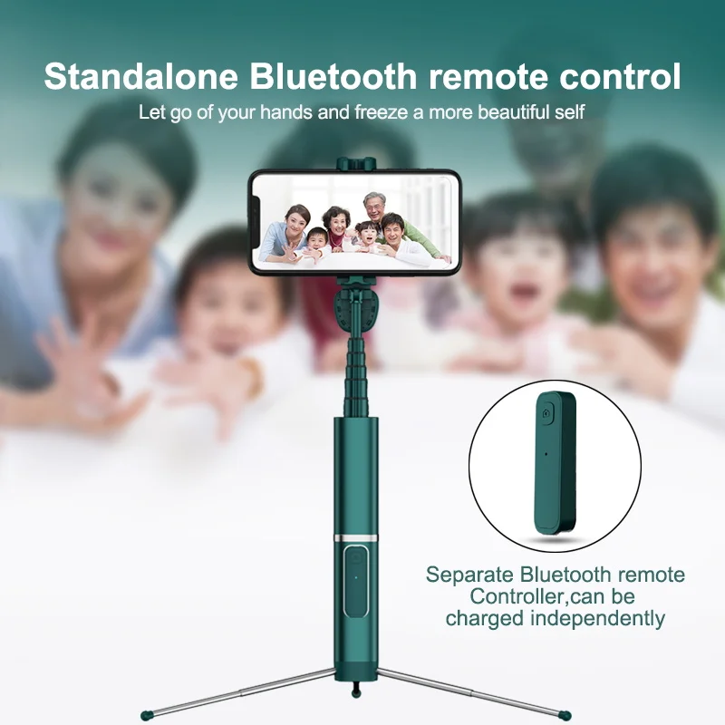 3-i-1 Wireless Bluetooth Selfie Stick Stativ, der kan Forlænges Mini Monopod Universal Til iPhone X XS MAX 8 7 6s Xiaomi Huawei, Samsung