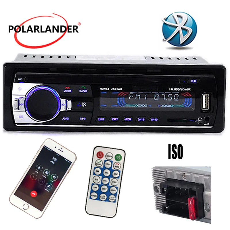 12V Ny Bil Radio Stereo Bluetooth Fjernbetjening, Oplader, telefon-USB/SD/AUX-I MP3-Afspiller 1 DIN I-Streg Lyd JSD520