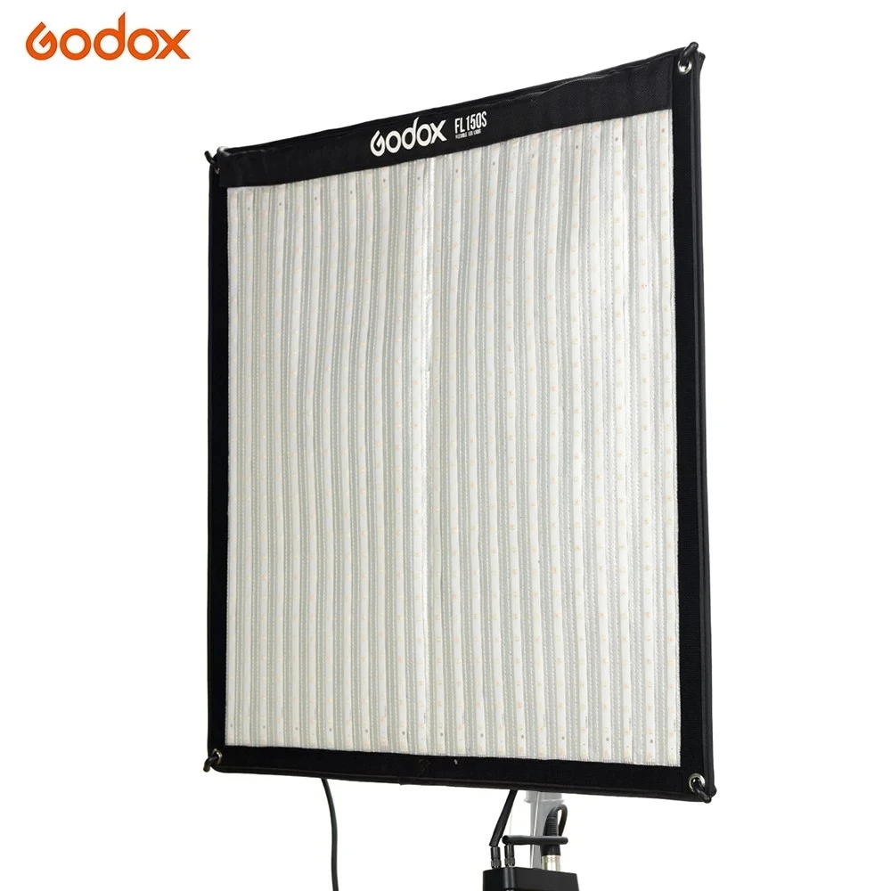 Godox 60*60cm FL150S 150W Fleksibel LED Video Lys 3300-5600K Bi-color Sammenklappelig Klud med Controller Fjernbetjening X-formet