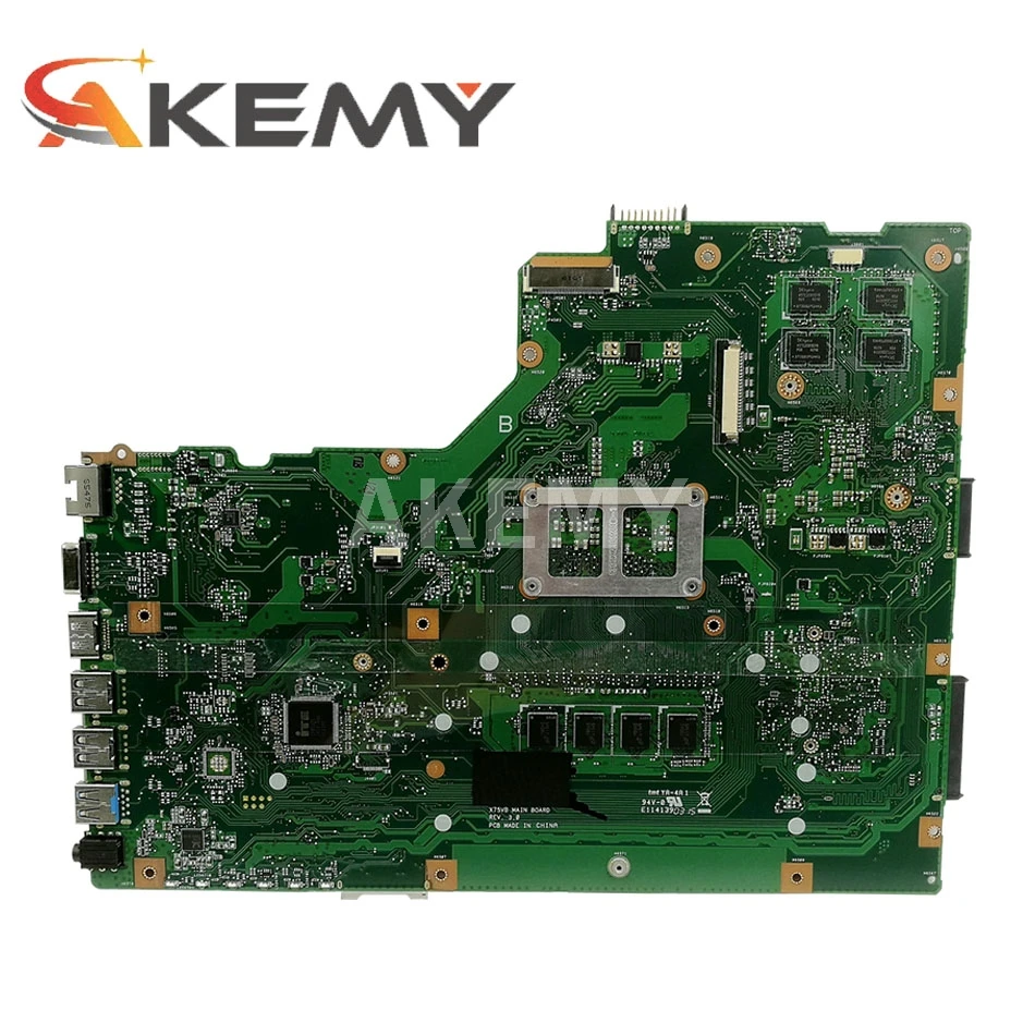 Akemy X75VC Laptop Bundkort til ASUS X75VB X75VD X75VC X75VCP X75VD1 X75V Bundkort GT720M 4GB-RAM, I5-3337M/I5-3317M