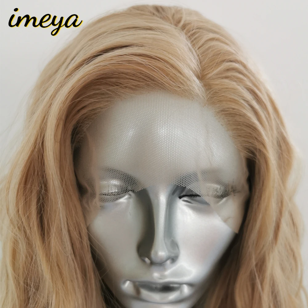 Imeya 13*4 Syntetiske Parykker 26Mix613 Blonde Bølget Blonde Front Paryk Høj Temperatur Varme Resistent Fiber For Kvinder