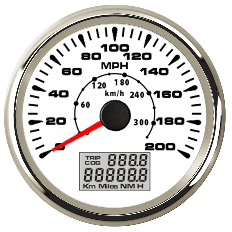 Universal GPS-85mm Speedometer Måle 160MPH 200 Tur Counter Kilometerstand for Bilen Racing Motorcykel 9-32V