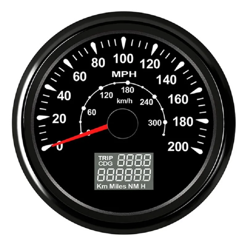 Universal GPS-85mm Speedometer Måle 160MPH 200 Tur Counter Kilometerstand for Bilen Racing Motorcykel 9-32V