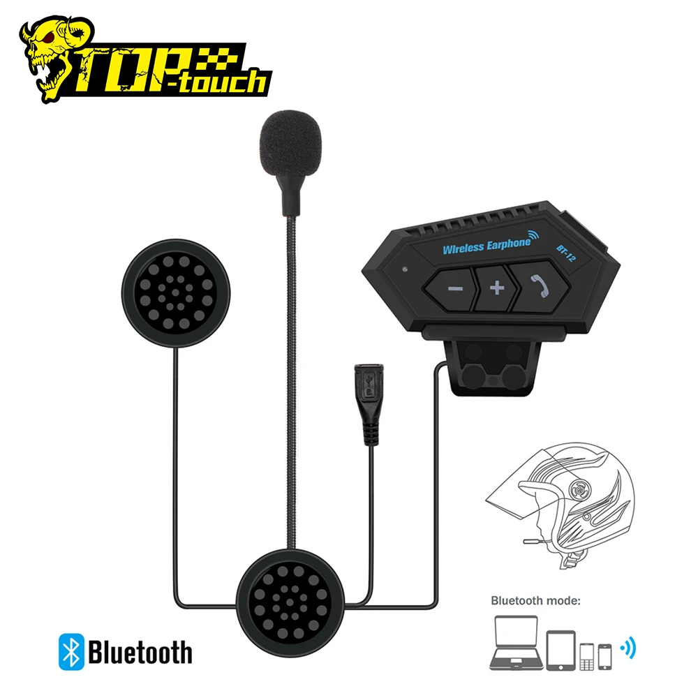 Motorcykel Hjelm Headset Trådløse Bluetooth Hovedtelefoner Højttaler Håndfri Musik Automatisk Besvare Opkald håndfrit BT-12
