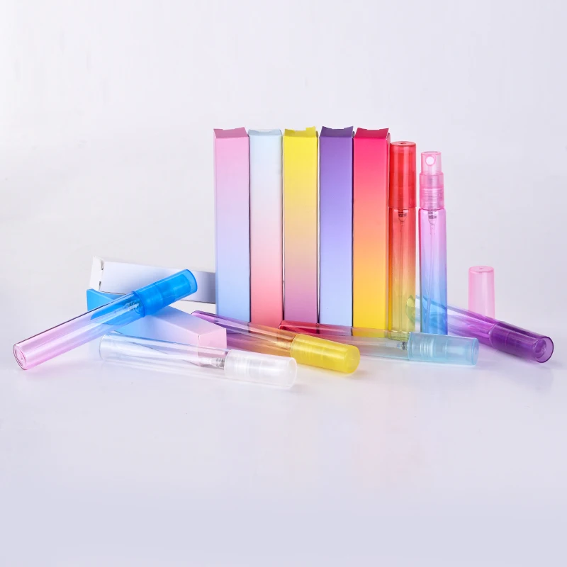 24 Stykker/Masse 8ML Bærbare Glas Parfume Flaske Med Spray&Tom Parfum Tilfælde Emballage Med Farverige Papir