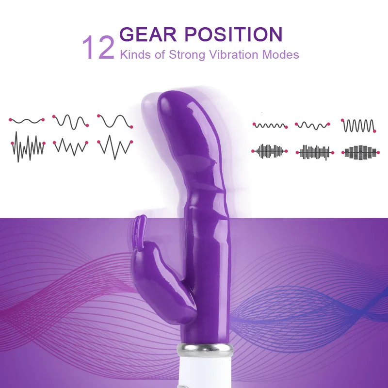 3 Farver Rabbit Vibrator 12 Hastigheder af Vibrationer G-spot Massage Klitoris Stimulator Kvindelige Masturbator Erotisk sexlegetøj Til Kvinder