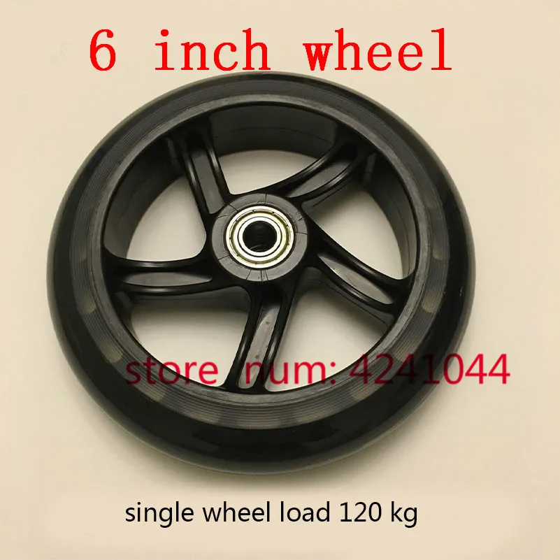 6 tommer hjul 145 mm polyurethan tavs skateboard hjul for lille træk bil bagage indkøbskurv indkøbskurv 6