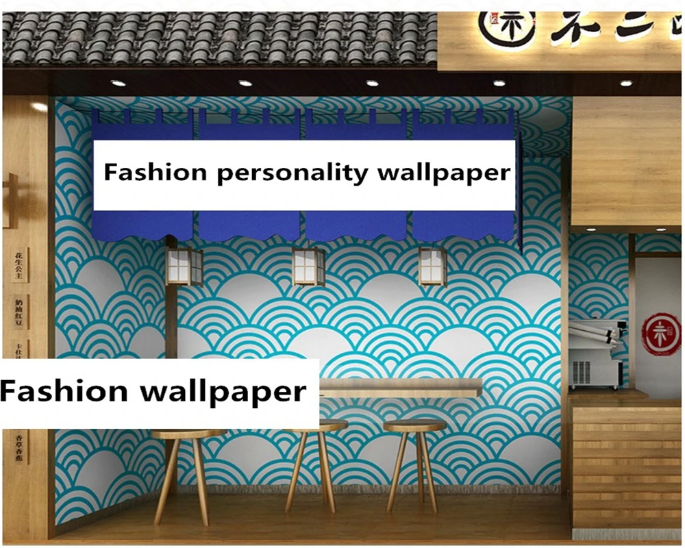 Beibehang Japansk stil personlig dekorative maleri ramen sushi shop bølge ukiyo-e tapet behang tapeter home decor