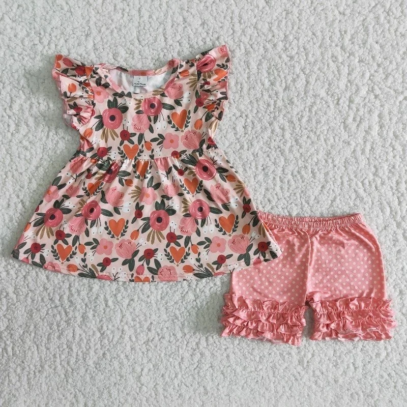 Pige tøj blomst sommer sæt baby smukke tøj første indtryk tøj