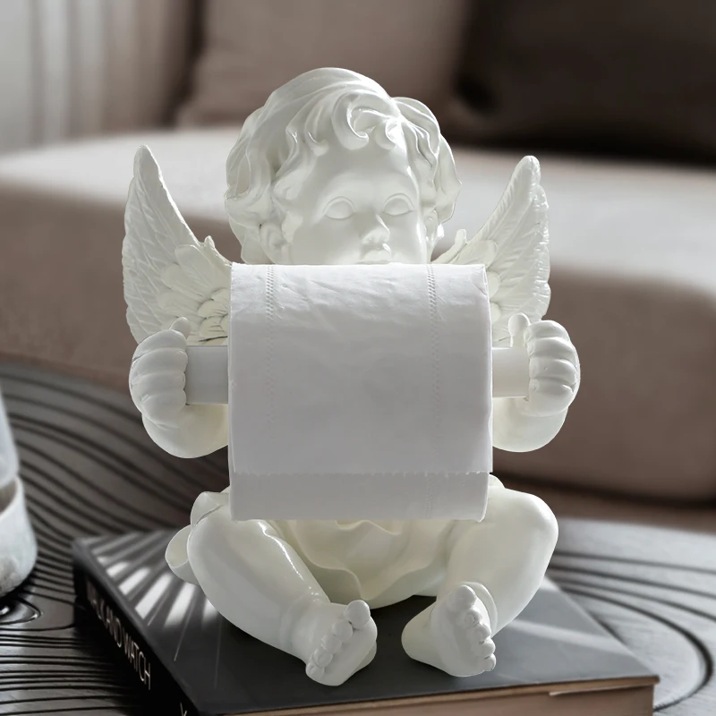 Angel Tissue box holder til spisebord, køkken, bruser Rolle papir Nice Tissue box skulptur moderne kunst i hjemmet indretning