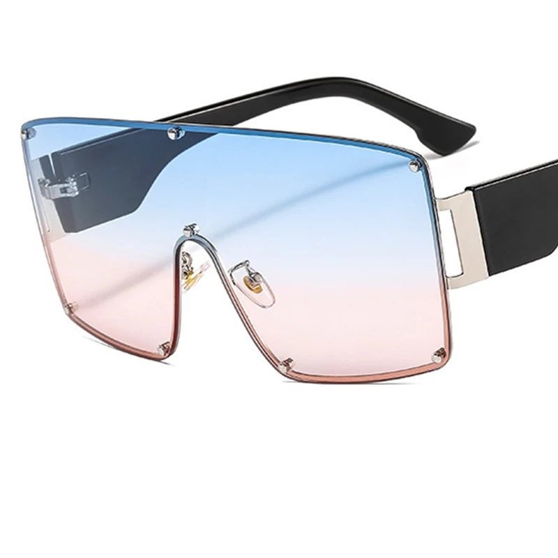 Pladsen overdimensionerede solbriller til kvinder mode uindfattede Brand Designer klare nuancer Solbriller Gradient Briller UV400