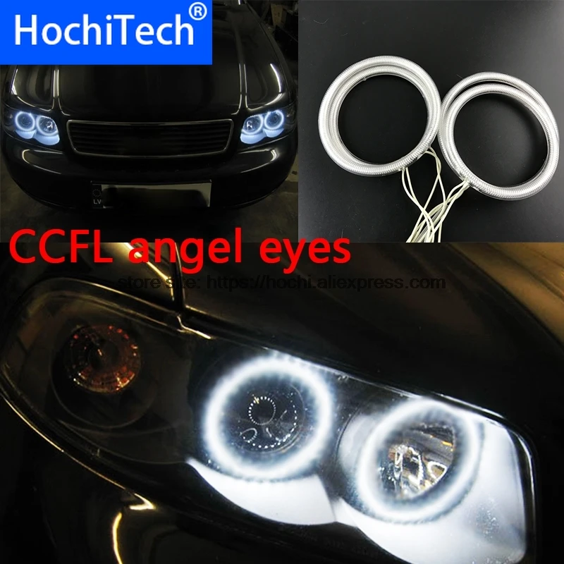 HochiTech HVID 6000K CCFL-Forlygter Angel-Halo Demon Eyes Kit angel eyes lys til audi A4 B6 2000 2001 2002 2003 2004 205 2006