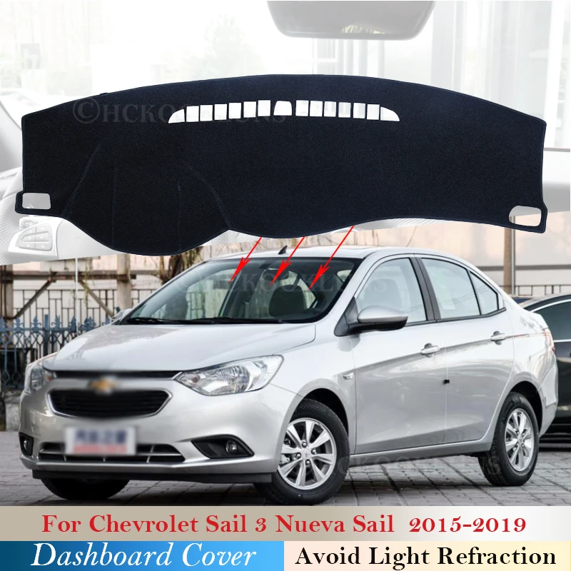 Dashboard Dækker Beskyttende pude til Chevrolet Sejle 2016 2017 2018 2019 Bil Tilbehør Dash Board Parasol Nye Nueva Sejle 3