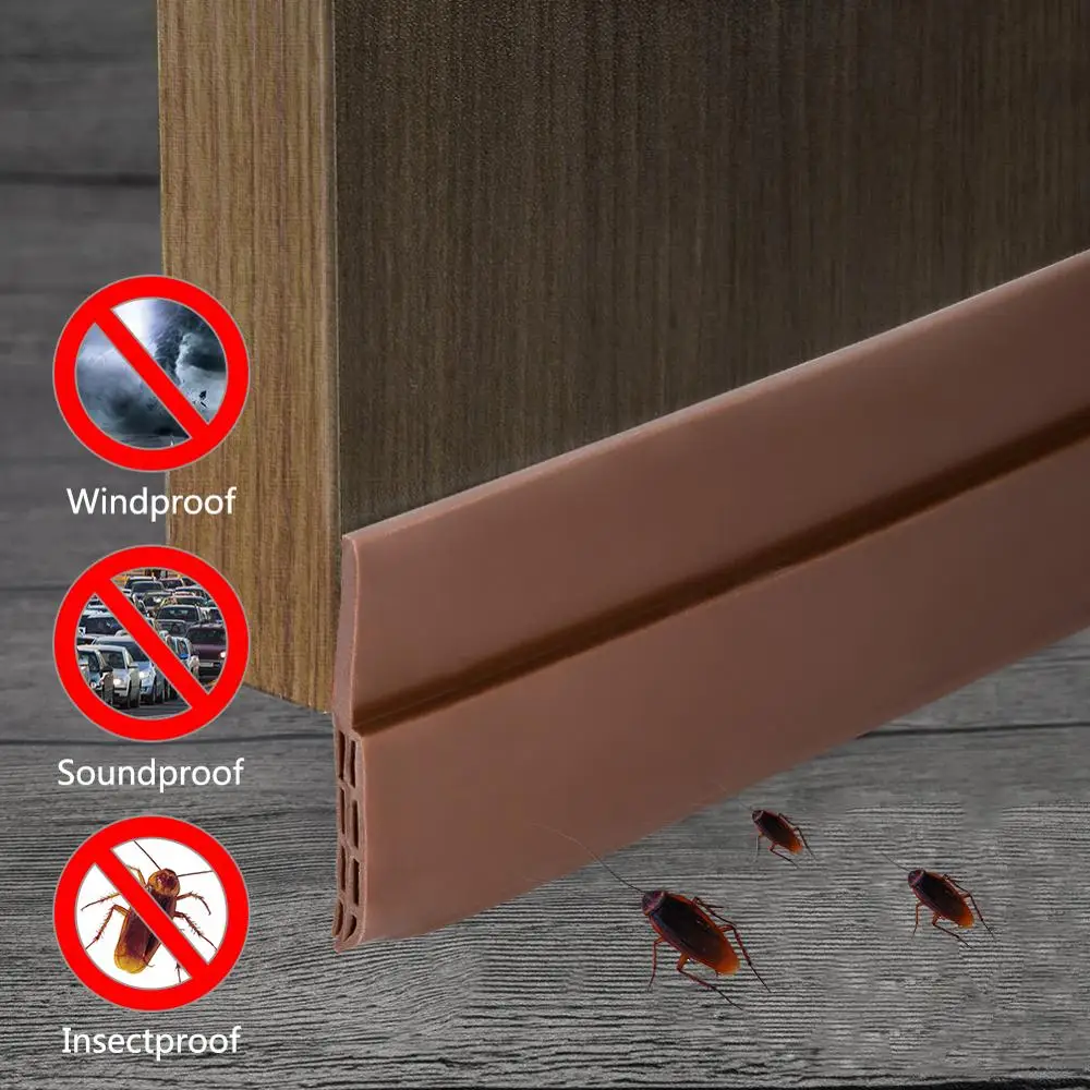 Selvklæbende Vindue Dør Forsegling Strimmel Tape Silikone Gummi Anti-Insekt-Kakerlak Prop Døren Bunden Tætning Lyd Isolering