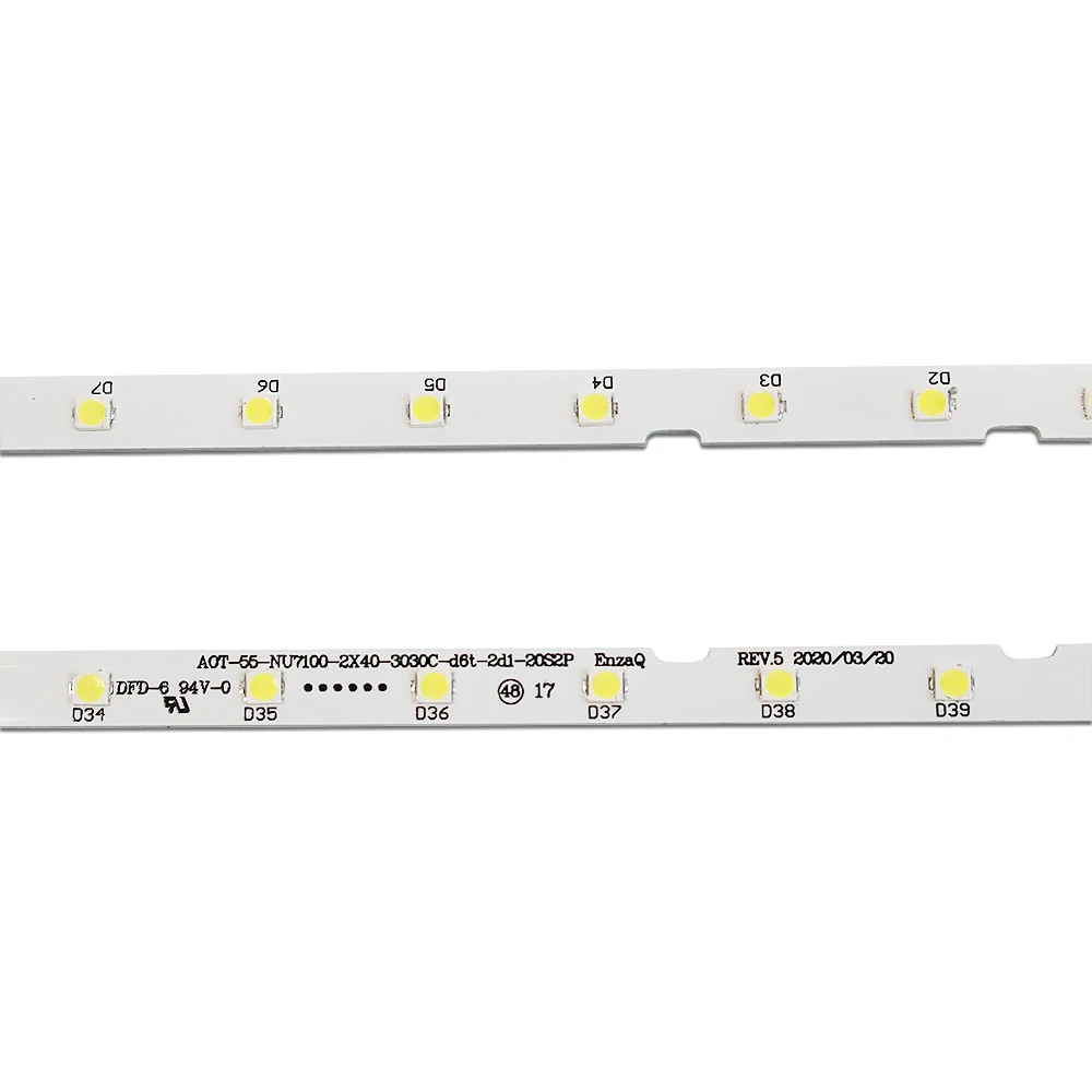10stk/masse LED-Baggrundsbelysning strip for Samusng 55NU7100 UE55NU7300 UE55NU7100 UN55NU7100 AOT_55_NU7300_NU7100 BN96-45913A BN61-15485A