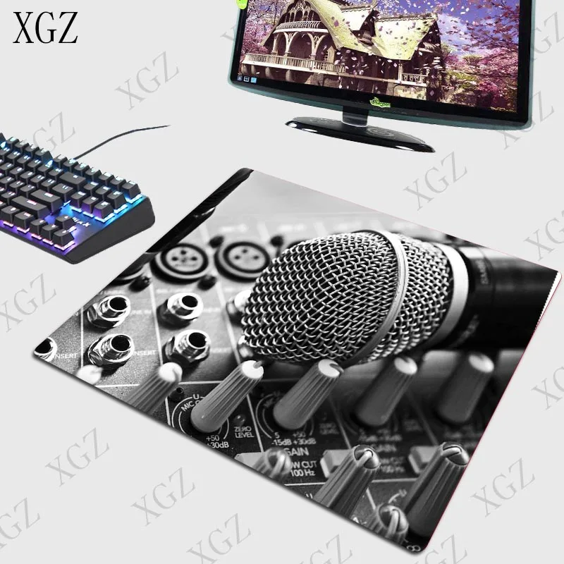 XGZ Cool DJ-Musik Kontrol Mikrofon Gaming Musemåtte, Bruser Mat Store Lock Kant Mouse Pad-Tastatur til Bærbar PC Muismat