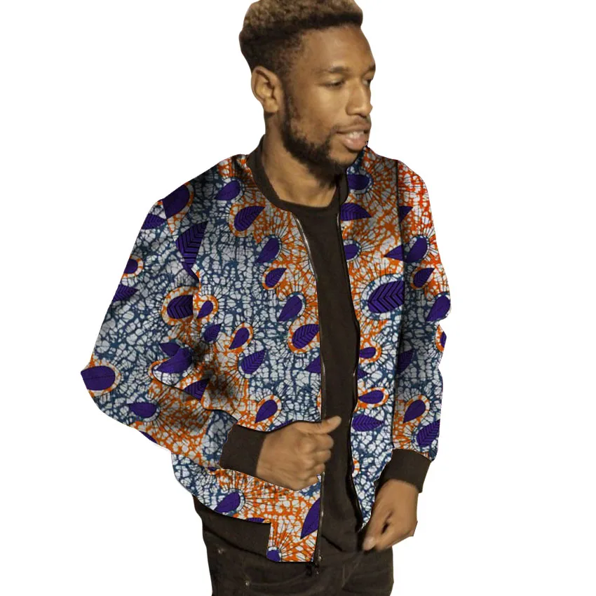 Afrikanske baseball-jakke for mænd, Ankara mode dashiki print jakker casual bombefly jakker skræddersyet tøj Afrika