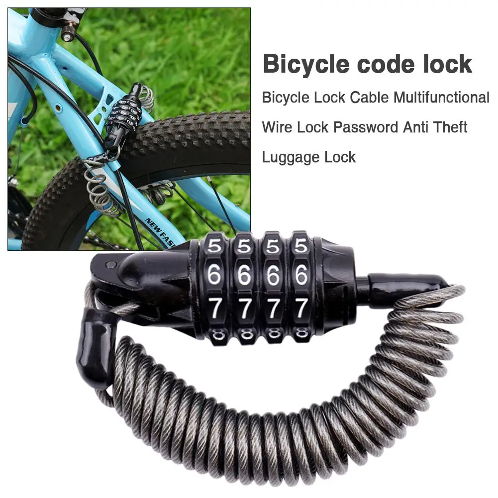 Cykel Lås Kabel Foråret Anti-tyveri af Cykel-Kode Lås 4 Cifre Kombination Password Cykel Lås Foråret Disc Kabel-Wire Lås