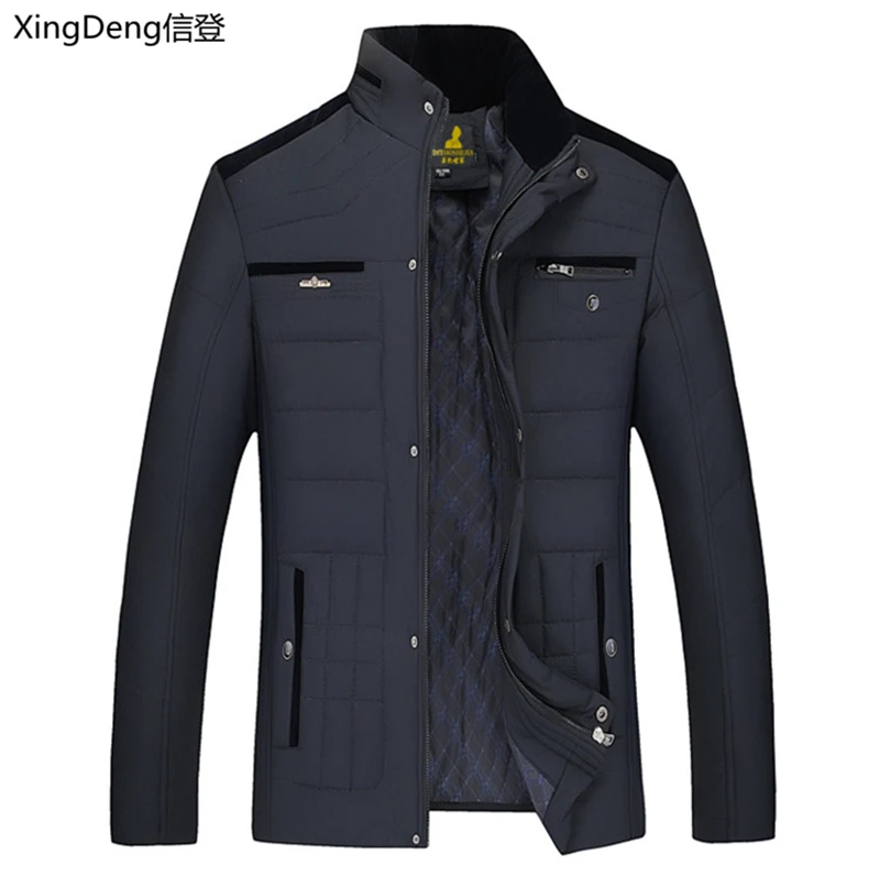 XingDeng 2020 ny Sne Brand Varm Jakke mode bomuld Mænds Vinter Jakker Casual Overtøj Krave top Coat Parkacoats Stor Størrelse